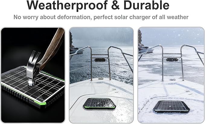 20W 12V Solar Battery Maintainer &amp Trickle Charger Kit for Car Boat RV Trailer Automotive Snowmobile Waterproof Solar Battery Tender with Built-in MPPT Charge Controller