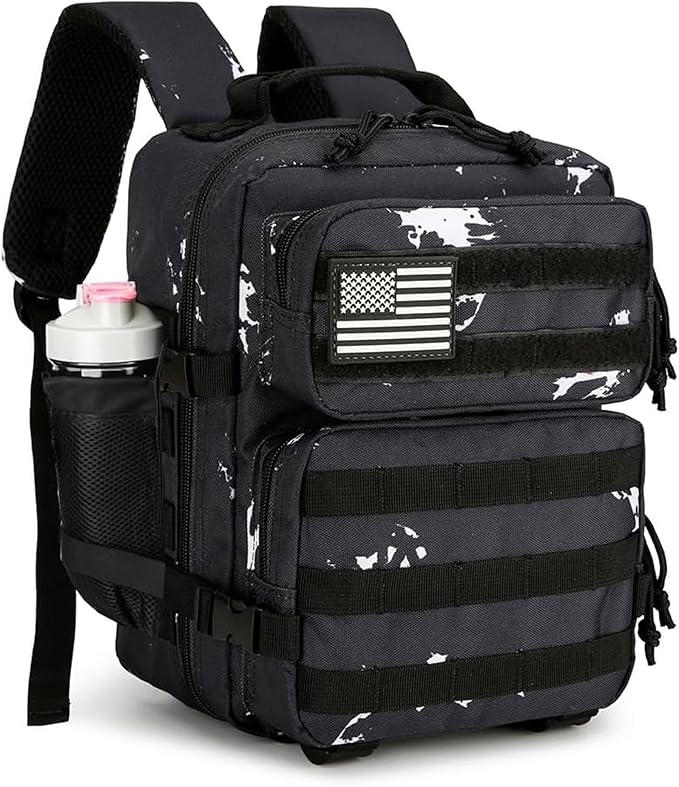 9L Mini Tactical Backpack for Men and Women Tactical Backpack Small for Hiking Small Tactical Bag (Black Lightning)
