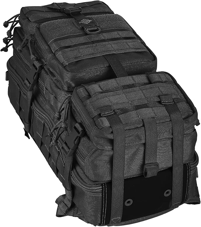 MAXPEDITION Gyrfalcon Backpack (Black) 36L Tactical Backpack with Detachable Waist Pack MOLLE Internal Frame Rucksack Military Survival Pack Bug Out Bag PT1054B