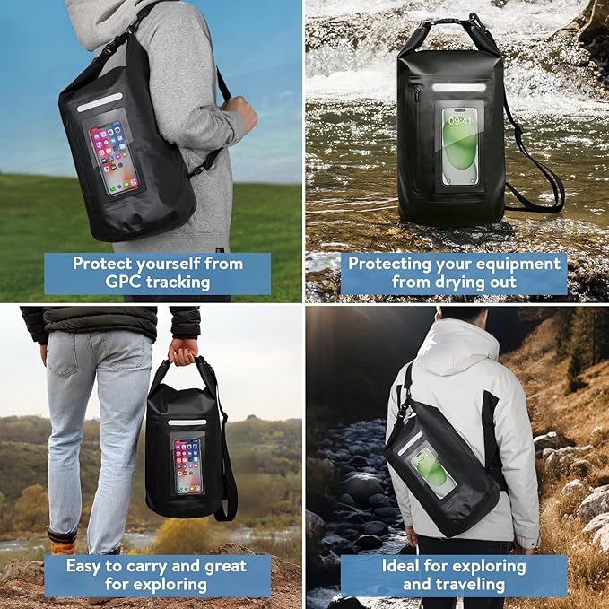 Faraday Dry Bag-15L/420D Signal Blocking Backpack - Protects Electronics from Spying &amp Hacking- Blocks RFID WiFi Bluetooth NFC Cellular GPS EMF