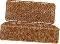 ABOOFAN Rattan Storage Basket Lid Fabric Bin Imitation Rattan Box Woven Sundries Basket Home Decor