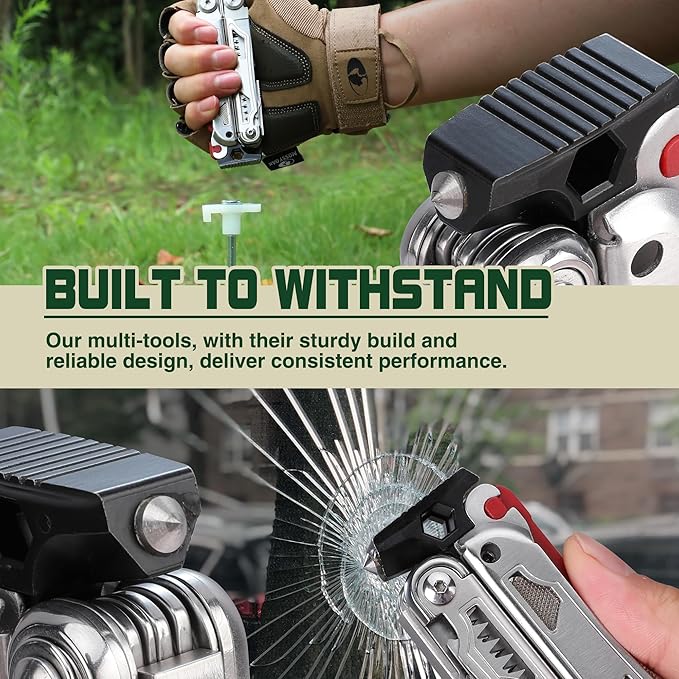 MOSSY OAK Multitool 19-in-1 Stainless Steel Multi Tool Pliers Self-locking EDC Gear with Sheath for Outdoor Survival Camping Hiking Father Day Gifts
