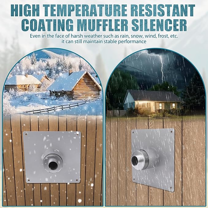 Generator Exhaust Extension Silencer Kit Portable Generator Muffler Silencer Kit (Used in Shed Box) Exhaust Noise Reduce 80% (Silver 25.51 Hose)