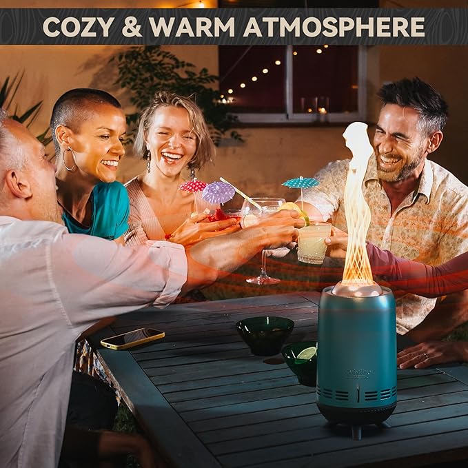 ONLYFIRE OUTDOOR LIVING 12 Tabletop Fireplace with Carrying Bag Portable Fire Pit for Camping RV Tailgating Patio Backyard Bonfire Smokeless Camp Stove Stainless Steel #FP054 Blue