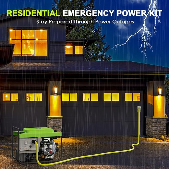 30 Amp Generator Cord 25FT and Power Inlet Box NEMA L14-30P/L14-30R 125/250V Twist Lock Connector with Pre-Drilled NEMA L14-30P Generator Inlet Box for Generator to House ETL Listed
