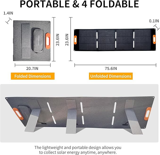 200 Watt Solar Panel200W Solar Panelfor Power Station GeneratorCharger with MC4 Output3-in-1 DC Connector23.5% High Efficiency for Outdoor Camping RV Travel(200W)