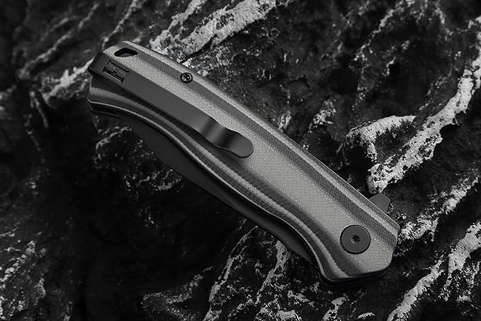 Holtzman's Gorilla Survival Folding Pocket Knife with D2 Steel Blade and G10 Handle (Black + Black/Grey) - EDC Gift Set for Men and Women - Perfect for Everyday Carry