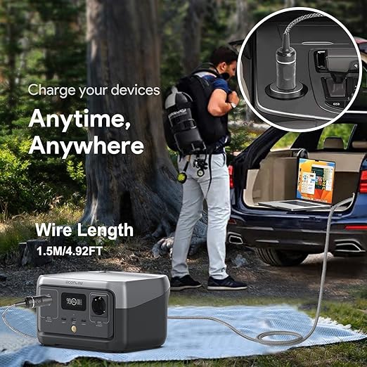TAIFU 12V/24V XT60i Car Charger Cable for Anker SOLIX Series C300C1000EF ECOFLOW River Delta 3 2 Pro Max PlusBluetti AC2A AC70 AC50B EB55 Portable Power StationDJI Power 1000 500 Solar Generator