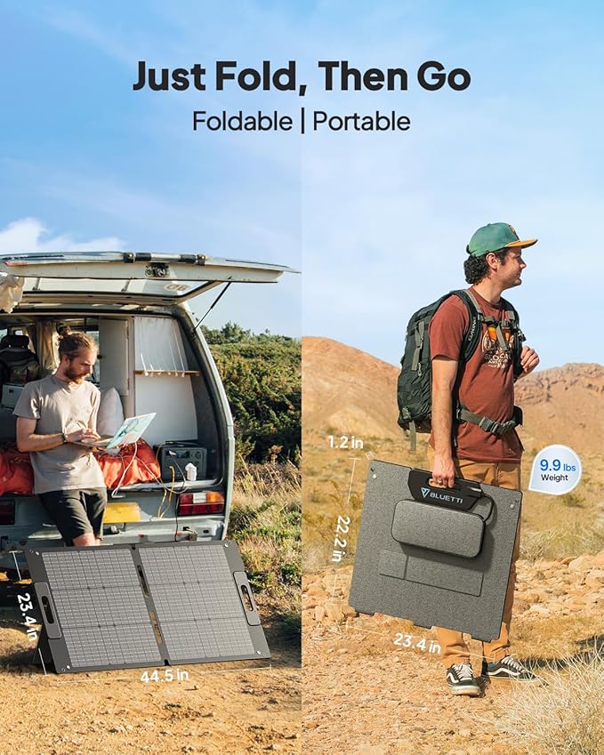 BLUETTI AC70 Solar Generator with 100W Solar Panel (Ships Separately) 768Wh Portable Power Station with 2 1000W (Power Lifting 2000W) AC Outlets 0-80% in 45 Min LFP Backup Power for Camping Trip