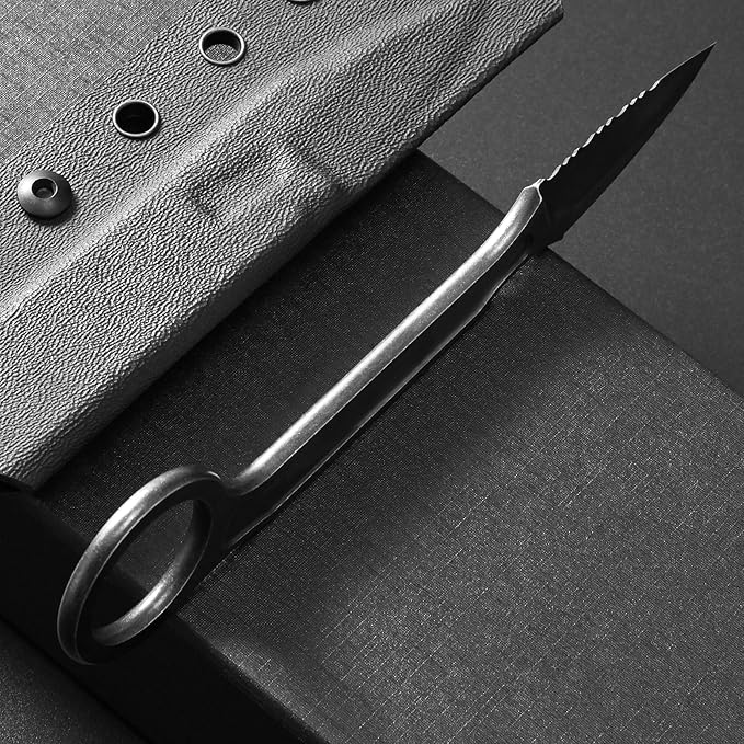 Ccanku C1134 Fixed Blade Knife D2 Blade Stainless Steel Handle Claw Knife for Survival Camping Outdoor EDC Tool with K Sheath(Jagged)