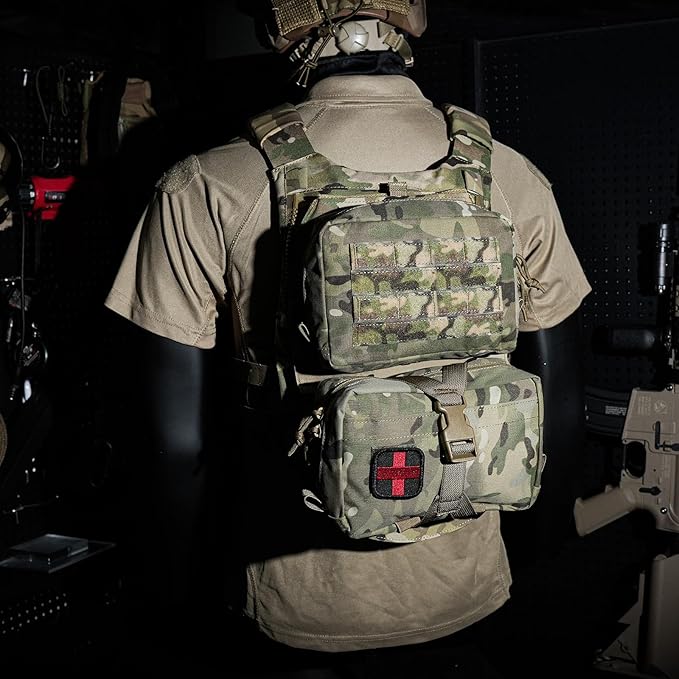 Gear Tactical MOLLE Back PanelsAssault Utility Double Upper-Zipper Bag with an Internal Hydration Pouch