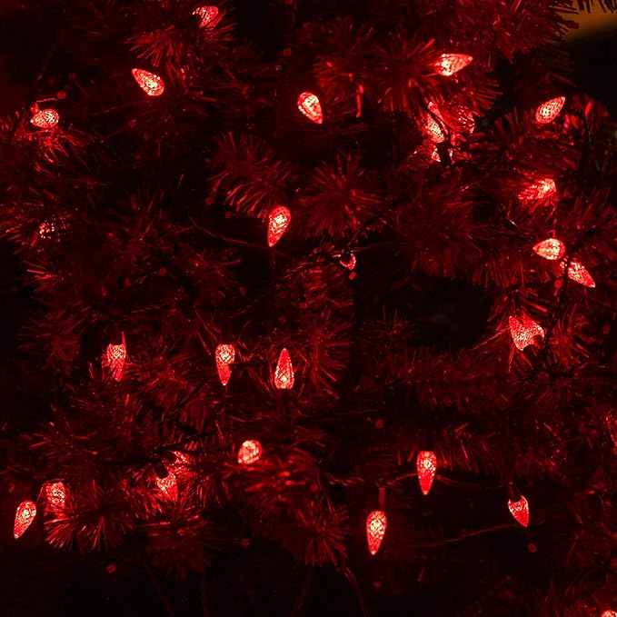 Dazzle Bright C6 Christmas String Lights 200 LED 66 FT Waterproof Connectable String Lights with Timer 8 Modes Christmas Lights for Indoor Outdoor Home Garden Yard Xmas Tree Decoration (Red)