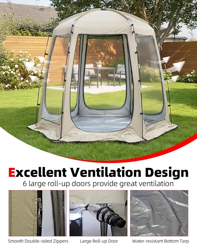 Abahub 3-5 People Clear Bubble Tent Winter Weatherproof Sports Tent with Sealed Floor Portable Outdoor Dome Tent with Carrying Bag for Sports Games Camping Fishing Cheering