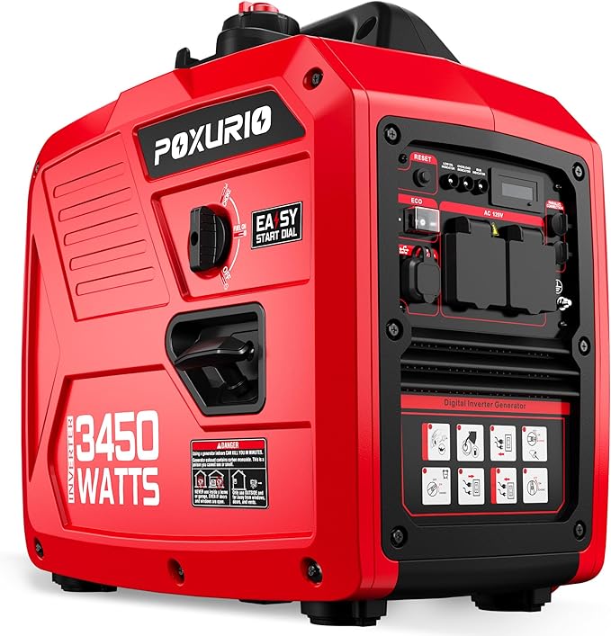 3450-Watt Portable Inverter Generator for Camping &amp RV 1.6 Gallon Gas Tank for 8.3 Hours Use 120V Gas Powered Generator Ultra-Quiet Operation EPA Compliant
