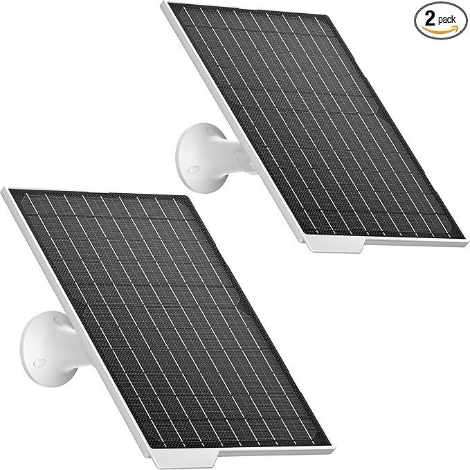 2 Pack 9W Solar Panels- IP65 Waterproof High Efficiency Charger with 10FT USB-C Cable and Micro USB Adapter Works in -4°F~176°F for Outdoor Cameras Smartphones and All DC 5V Devices