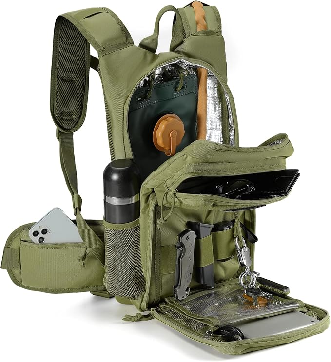 Tactical Hydration Pack Lightweight Insulation Water Backpack Molle Hydration Backpack for Hiking Running Cycling Climbing Hunting Fishing