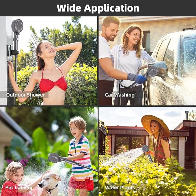 Luocute Portable Camping Shower Rechargeable Shower Pump with 7800mAh Battery and Leak Proof Design for Outdoor Hiking Beach Travel and Bathroom Use