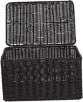 OUNONA Large-capacity Imitation Rattan Storage Box with Lid Versatile Decorative Organizer for Clothes Toys and Sundries Sturdy and Stylish Basket for Home and Closet Storage