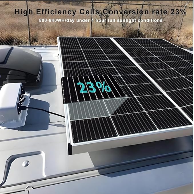 200 Watt 12Volt/24Volt Solar Panel Starter Kit 2PCS 105W Monocrystalline Module 20A Charge Controller for RV Boats Trailer CamperCabin Off-Grid System(200W Solar kit)