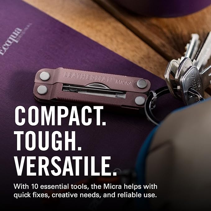 LEATHERMAN Micra Keychain Multi-tool with Grooming Tools Mini Pocketknife for Everyday Carry (EDC) Hobbies &amp Outdoors Built in the USA Heathered Blush