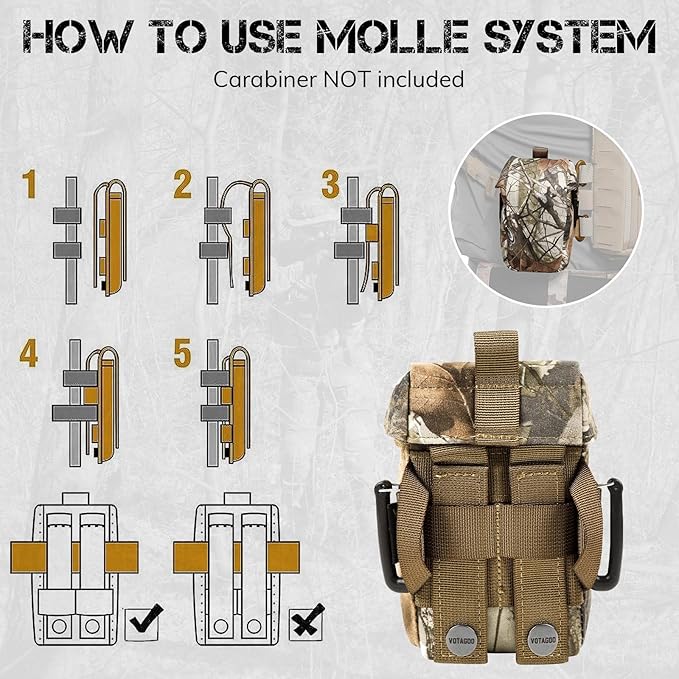 Rangefinder Pouch with Protective Padding and Quick-Release Buckle Molle Compatiblefor Binocular Packs Tactical Hunting Bag Accessory
