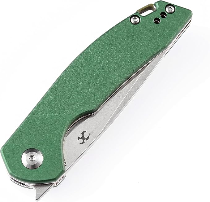 KANSEPT Accipiter Pocket Folding Knives EDC Camping Knife 2.9'' 154CM Material Pocket Folding Knife with Green Aluminum Handle Everyday Carry T2007A4