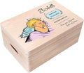 Creative Deco Personalized Wooden Storage Box Baptism Box | 11.8 x 7.87 x 5.51 in (+-0.5) | Multiple Choice | Hinged Lid Handle Engraving | Unpainted Gift Box | Rough UNSANDED Keepsake Souvenir Chest