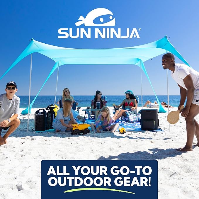 SUN NINJA Portable Shower Camping Shower with 7 Mode Shower Head Neoprene Cover Helps Keep Water Warm High Pressure Hose Easy to Carry