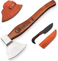 Viking Axe | Bearded Bushcraft Hatchet Hand Forged High Carbon Steel Camping Throwing &amp Survival Axe with Leather Sheath