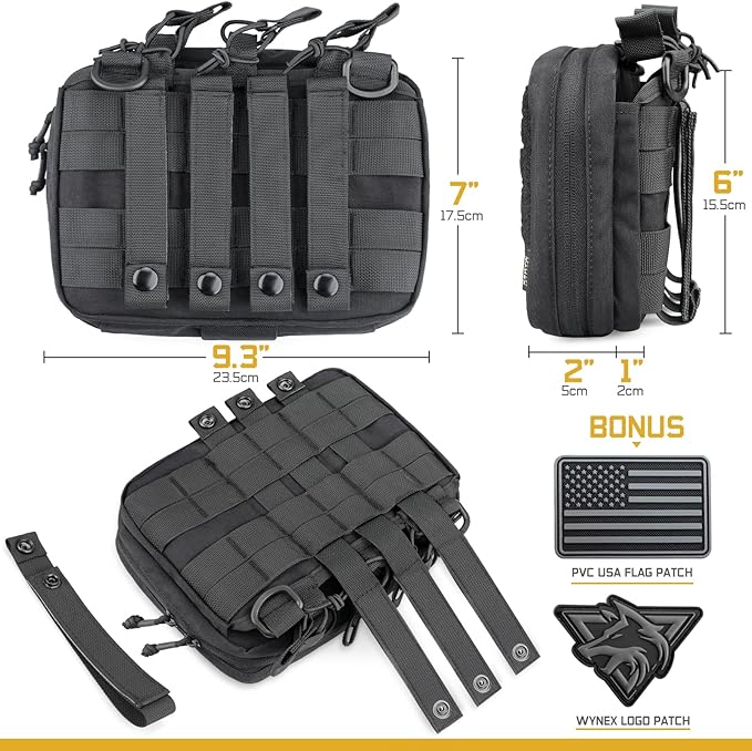 WYNEX Tactical Chest Rig Pack for Men Running Chest Bag with Front Loop Airsoft WYNEX Tactical Mag Pouch Molle Admin Pouch of Laser Cut