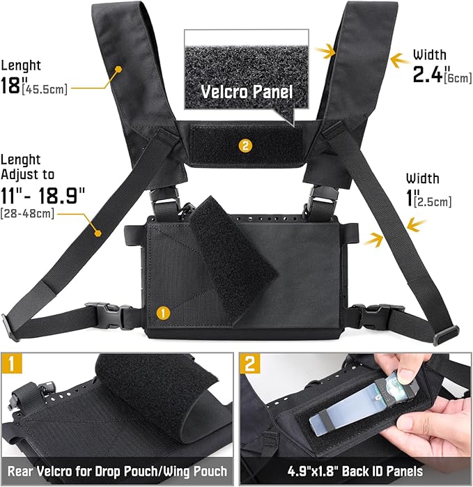 WYNEX Tactical Pouches Chest Pack Modular with Triple Magazine Insert Molle Chest Rig Carrier