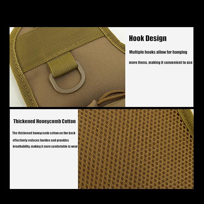 Fishing Waist Bag Travel Hiking Climbing Shoulder Pack for Men Lightweight for Fishing Hiking Camping Kayaking(Brown)
