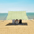 ALAZA Frogs Hearts Beach Tent Sun Shelter UPF50+ Protection Beach Shade Canopy w/ 4 Sandbags for Outdoor Camping Fishing Backyard Fun Picnic 10x9 ft