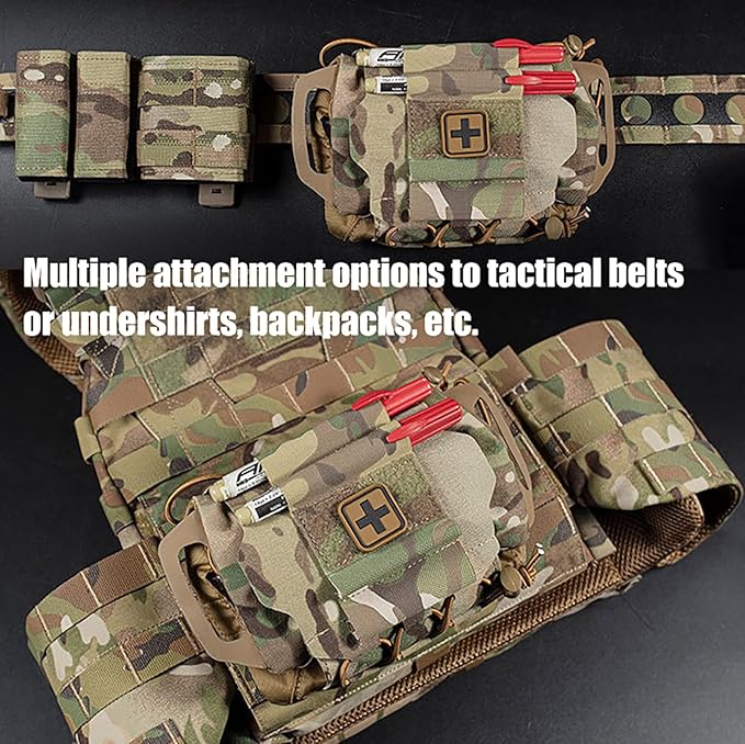 Tactical IFAK Pouch Tactical Blow Out Kit Bag Medical Pouch First Aid Kit System Medical Pouches Emergency Survival Bag for Outdoor Travel Hiking with MOLLE (Color : Green)