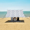 ALAZA Purple Cherry Blossom Flower Beach Tent Sun Shelter UPF50+ Protection Beach Shade Canopy w/ 4 Sandbags for Outdoor Camping Fishing Backyard Fun Picnic 10x9 ft