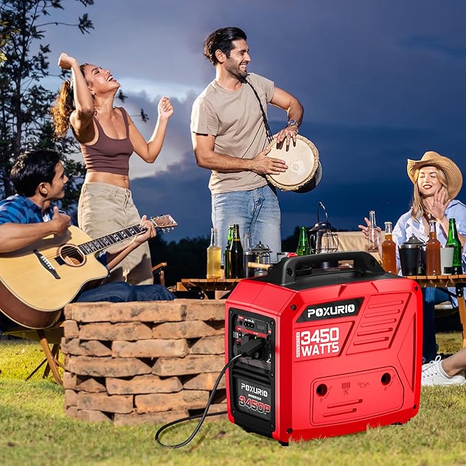 3450-Watt Portable Inverter Generator for Camping &amp RV 1.6 Gallon Gas Tank for 8.3 Hours Use 120V Gas Powered Generator Ultra-Quiet Operation EPA Compliant