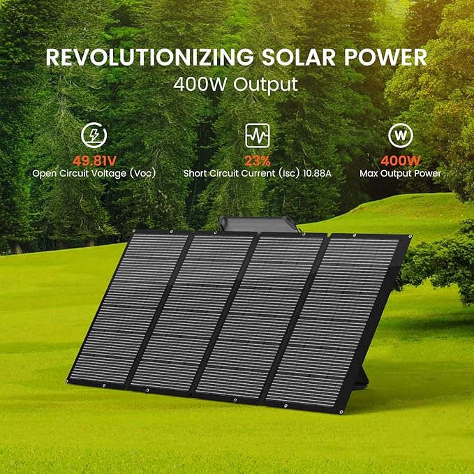 400W Portable Solar Panel for Camping &amp RV Durable Foldable Waterproof with Adjustable Stand Case – Perfect for Off-Grid Adventures