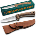 BeaverCraft Kids Boy Scout Knife - Whittling Knives for Kids - Safe Kid Knife with Rounded Tip &amp Sheath - First Bushcraft Knives for Boys 8-12 BSH Kid