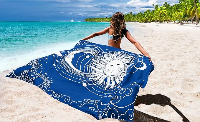 Beach Blanket Waterproof Sandproof Beach Mat 79 X 83/10'x9'for 2-8 Adults Quick Drying Outdoor Picnic Mat Beach Accessories for Travel Camping Hiking