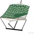 2-Person Hammock Suite with Stand450lbs Capacity 2 Person Cotton Rope Portable Hammock with Polyester Quilted Pad and Pillowfor Garden YardCamping and Patio.Green Banana Leaf Color