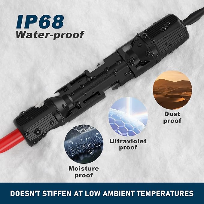 12AWG Solar Connector to XT60 Adapter Extension Cable Solar Panel to Potable Solar Power Generator/RV Foldable Solar Panel/Portable Power Station(70FT)