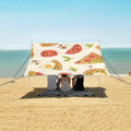 ALAZA Pizza Mushroom Tomato Egg Pattern Beach Tent Sun Shelter Portable Canopy Sunshade for Outdoor Camping Picnics Backyard Fun 10x9 ft