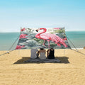 ALAZA Flamingo and Leaves Beach Tent Sun Shelter Portable Canopy Sunshade for Outdoor Camping Picnics Backyard Fun 10x9 ft