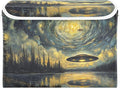 AIXIWAWA Lidded Storage Cube (Art Painting Ufo) Fabric Foldable Closet Bins with Flip Lid and Handles Organizer Basket Container 16.5 x 12.6 x 11.8 IN