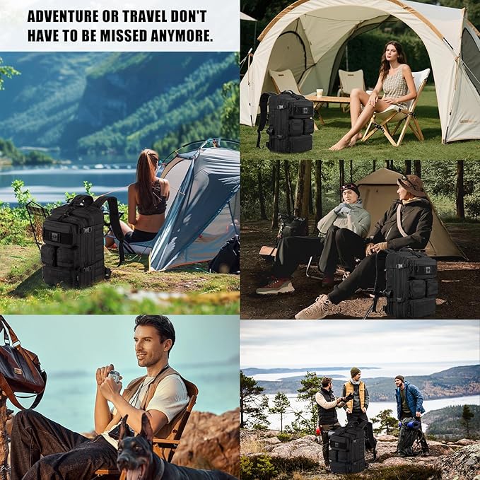 Tactical Backpack for Men 40/50L Expandable Military Backpack Waterproof MOLLE Hiking &amp Camping Rucksack Assault Pack &amp Bug Out Bag for Outdoor Work Backpack