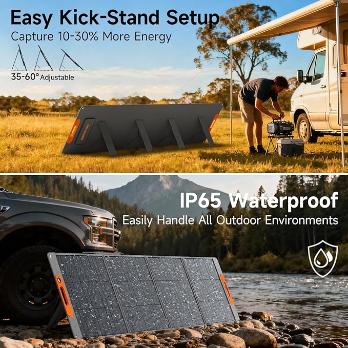 280W Portable Solar Panel for Power Station 25.8% High Efficiency HPBC Solar Cell QC3.0 Type-C 60W MC4 Output IP65 Waterproof Ultra-Light Solar Panel for Outdoor Camping RV Off Grid