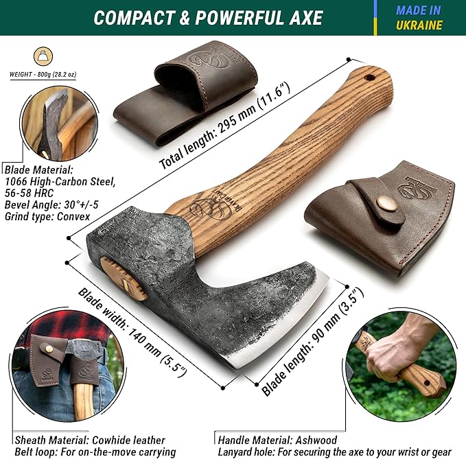 BeaverCraft AX6 Bushcraft Axe AX3 Camping Hatchet Tool Wood Splitting Axe
