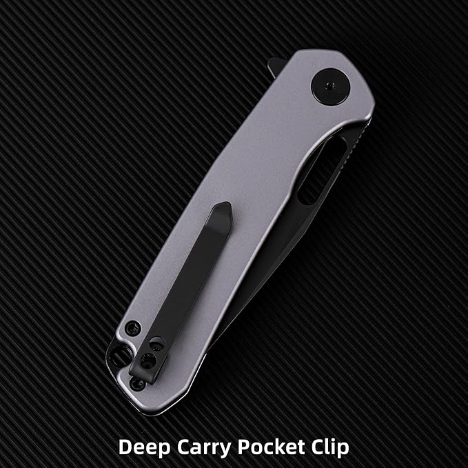 Folding Knife 3.3 Pocket Knife Premium 14C28N Blade Aluminum Handle Design with Pocket Clip for Men Women EDC Knife for Camping Hunting Hiking and Survival