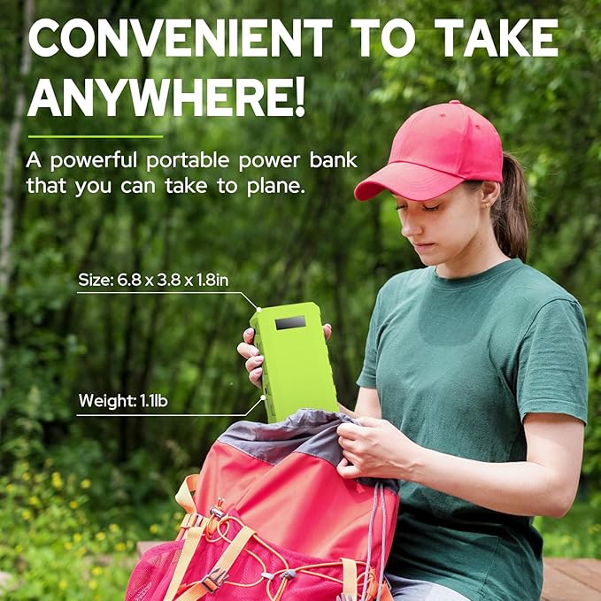 powkey Portable Power Station with AC Outlet 65W/110V External Battery Pack 24000mAh/88.8Wh Power Pack Portable Power Source Supply Backup for Outdoor Tent Camping Home Office