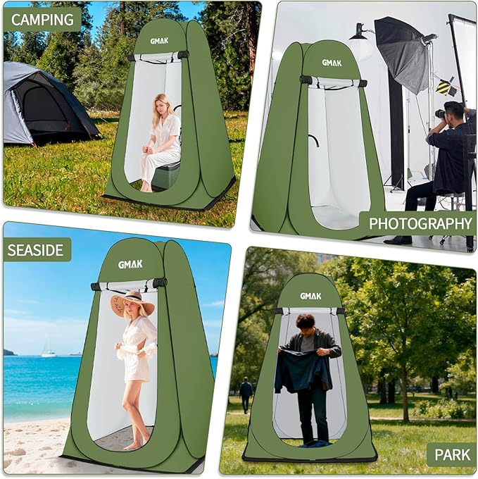 GMAK Pop Up Privacy Shower Tent Portable Pop Up Beach Dressing Changing Room UV/Rain Outdoor Privacy Shelter Camping Tents Shower Room Toilet Shelters for Outdoor Hiking Beach Picnic Fishing Green